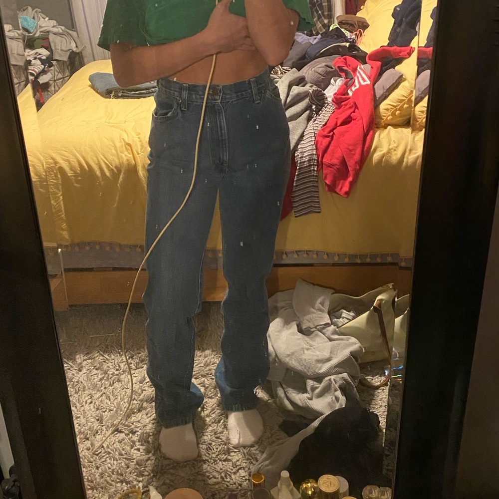 vintage high waisted straight leg jeans